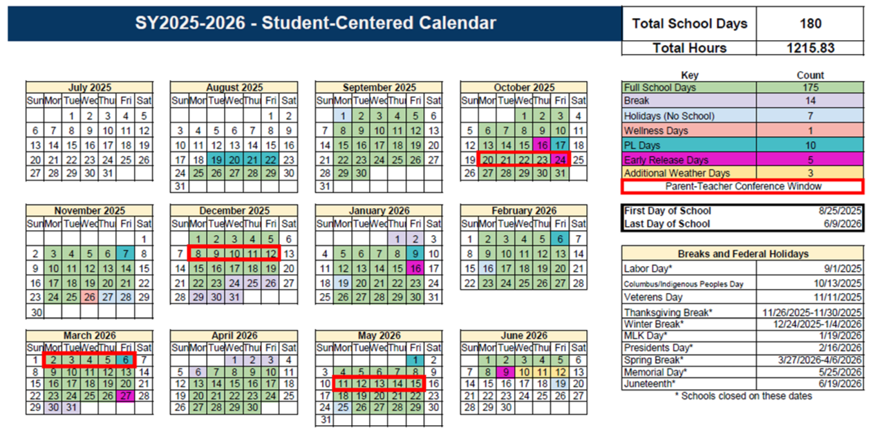 School Calendar 2025-26